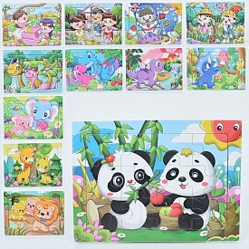 Дерев'яна іграшка Пазли MD 1343 12 дет., мікс видів, кул., 15-11-0,5 см. - 1 - smarttoys.com.ua