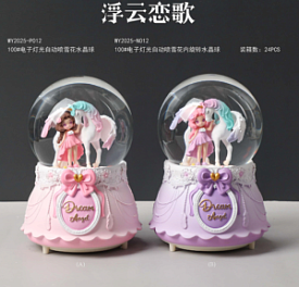 Декоративна куля WY2025-P012  сніжна куля, Dream Angel,  муз., світло,2 види. бат.,кор.11-11-в16см, - 1 - smarttoys.com.ua