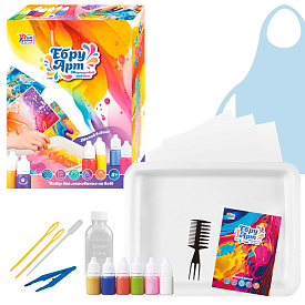 Ебру арт 62742 (12) "4FUN Game Club", 6 пігментів, концентрат 50 мл, акварельний папір, інструменти, у коробці - 1 - smarttoys.com.ua