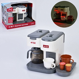 Кавоварка F2312 ллється вода, чайник, чашки, муз., світло, бат., кор., 33-23,5-21 см. - 1 - smarttoys.com.ua