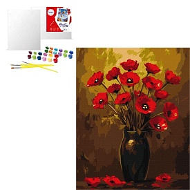KHO "Букет маків з фарбами металік" 40х50см - 1 - smarttoys.com.ua