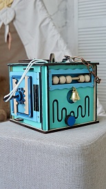 Бізікуб 15х15х15 см з дзеркалом бірюзовий - 10 - smarttoys.com.ua