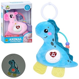 Брязкальце м'яке SL88049-SL88050 підвіска,прорізувач,плюш,2види (динозавр, єдиноріг),бат.(таб.),кор. - 1 - smarttoys.com.ua