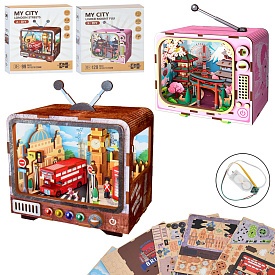 Дерев'яна іграшка Пазли MD 0154 телевізор,2 види(129дет.,97дет.),світло,бат.(табл.),кор.,18,5-21-5см - 1 - smarttoys.com.ua