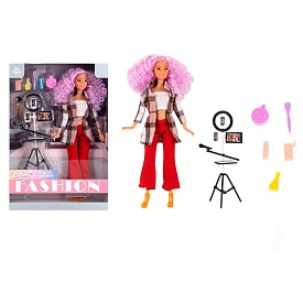 Лялька ST9958-18 шарнірна, кільцева лампа для селфі+мікрофон,аксесуари,кор. 22-32,5-6см - 1 - smarttoys.com.ua