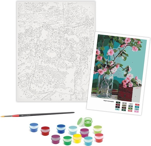 Набір-стандарт, техніка акриловий живопис за номерами, „Ніжність квітів“, ROSA START - 3 - smarttoys.com.ua