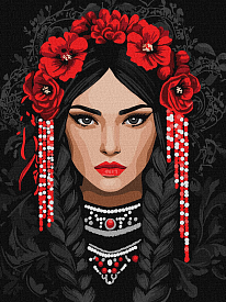 Набір для розпису по номерах "Незламна українка" 30х40см - 1 - smarttoys.com.ua