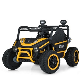 Джип M 6208EBLR-6(24V) 2,4 радіокер.,1акум.24V10AH,4 мот.45W,MP3,USB,EVA,TF,шкiра,муз,свiтло,жовтий - 1 - smarttoys.com.ua