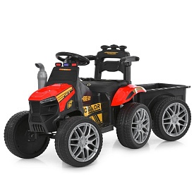 Трактор M 6219EBLR-3 2,4Gрадіок.,з причеп.,1акум12V4,5AH,2мот25W,MP3,USB,TF,шкір.сид,муз,світло,черв - 1 - smarttoys.com.ua