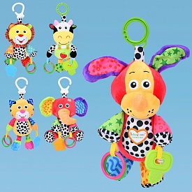 Підвіска м'яка rat109 на візок, брязкальце, прорізувач, 5 видів (тварини), кул., 13-20-8 см. - 1 - smarttoys.com.ua