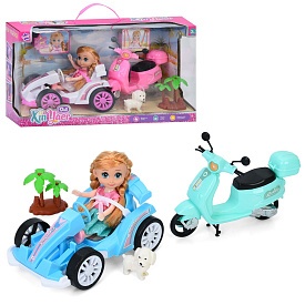 Лялька 925-251-52 15,5см, машина 20см, мотоцикл 20см, собака, 2 кольори, в кор-ці, 39-22-15см - 1 - smarttoys.com.ua