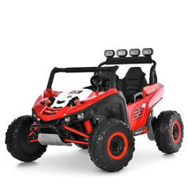 Джип M 6373EBLR-3(24V) 2,4G радіокер.,24V7AH,2*150W,MP3,USB,BLUETOOTH,TF,EVA, шкіра, світло,червоний - 1 - smarttoys.com.ua