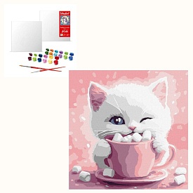 Набір для розпису по номерах "Какао для котика (картина № 3)" 30х30см - 1 - smarttoys.com.ua