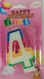 Свічка цифра "4" - 1 - smarttoys.com.ua