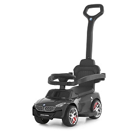 Каталка-толокар M 6253EL-2 бат.ручка, муз, світло, шкіра, підсклянник, MP3, BLUETOOTH, чорний - 1 - smarttoys.com.ua