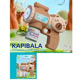 Мильні бульбашки 10246  пістолет-капібара,світло,запаска,бат,бліст. 22-27-7см - 1 - smarttoys.com.ua