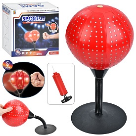 Боксерський набір MR 1510 на стійці (37см), груша, насос, світло, бат. (табл.), кор., 21-19,5-10,5см - 1 - smarttoys.com.ua