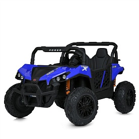 Джип M 5911EBLR-4-2(24V) 1*24V7AH, 2*150W, шкіра, TF, MP3, USB, TF, APP, муз., світло, блак.-чорний. - 1 - smarttoys.com.ua