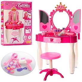 Трюмо 661-20 дис.кер.(чарів.паличка), стільчик, фен, аксес.,МР3,муз.,світло,бат.,кор.,70-55,5-8,5см. - 1 - smarttoys.com.ua