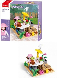 Конструктор SLUBAN M38-B1373A рожева серія, ботанічний сад, фігурка, 72дет, в кор-ці,12-12-6см - 1 - smarttoys.com.ua