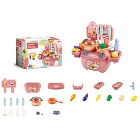 Кухня 777-4 плита, ллється вода (механіч.), посуд, продукти, 14 дет., кор., 25-18-4,5 см. - 1 - smarttoys.com.ua