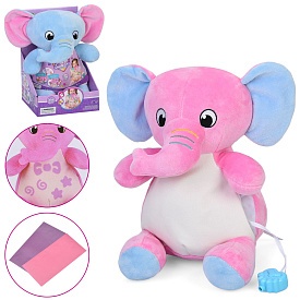 Тварина DR5202 слон, плюш,набір для творчості(ліхтарик,трафарети),2 кольори,бат.(таб.),кор.,18-27-15 - 1 - smarttoys.com.ua