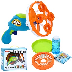 Мильні бульбашки LS7727-55 пістолет з вентилятором, 2 насадки,ємність,запаска,2 кольори,бат.,кор.,27 - 1 - smarttoys.com.ua