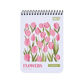 Зошит для записів Yes А6/80 од. спіраль "Flowers" - 1 - smarttoys.com.ua
