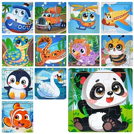 Дерев'яна іграшка Пазли MD 1504 9дет, мікс видів (тварина, транспорт), кул., 11-11-0,5 см. - 1 - smarttoys.com.ua