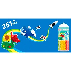 Конструктор SLUBAN M38-B1360 6в1 (транспорт, зайчик, квіти), 239 дет., колба, 21-9-9 см. - 1 - smarttoys.com.ua