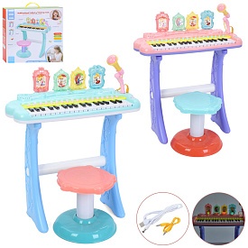 Синтезатор R720 37клавіш, 47,5-21-в53см, стільчик, мікрофон,музика, MP3, 2 кольори, бат.,USB, кор. - 1 - smarttoys.com.ua