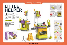 Набір для прибирання 667-64 візок,20пред.,відро,швабра,щітка,совок,пилесос,муз.,бат.,кор.,46-37-12,5 - 1 - smarttoys.com.ua