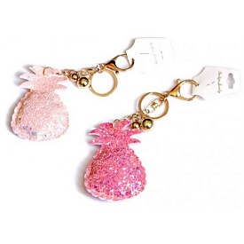 Брелоки з матеріалу з блискітками 3 кольори в кожному дизайні (ананаси і єдинороги різні кольори мікс) - 1 - smarttoys.com.ua