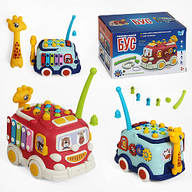 Розвивальний Бус 28140 (48) "WToys", ОЗВУЧУВАННЯ УКРАЇНСЬКОЮ МОВОЮ, світло, казки, пісні, рухливі шестерні, магнітна риболовля, каталка, в коробці - 1 - smarttoys.com.ua