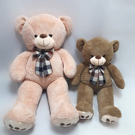 Ведмідь в клітинку бант великий 130см - 1 - smarttoys.com.ua