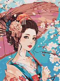 Набір для розпису по номерах "Японська красуня" 30х40см - 1 - smarttoys.com.ua
