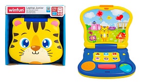 Ноутбук 8078-01 тигреня, фігури, букви, цифри, муз. (англ.), бат., кор., 23,5-24-6,5 см. - 1 - smarttoys.com.ua