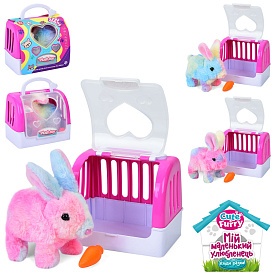 Тварина CH6003 зайчик, ходить, плюш, 3 кольори,  муз., бат., в переносці, кул.,18-15-12 см. - 1 - smarttoys.com.ua