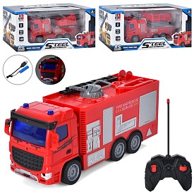 Машина FD381A пожежна, 1:30, радіокер., акум., USB, гум. колеса, 3 види, світло, кор., 31-14,5-13 см - 1 - smarttoys.com.ua