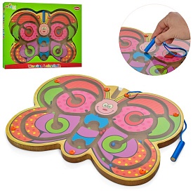 Дерев'яна іграшка Лабіринт MD 1676 магнітний, метелик 34-26см., шнурівка, кор., 36,5-29-2,5 см. - 1 - smarttoys.com.ua