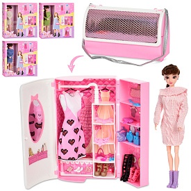 Меблі YBH195 шафа (склад.в сумочку), лялька шарнірна, вбрання, 4кольори, кор., 31-33-7,5см. - 1 - smarttoys.com.ua