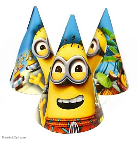 Ковпак святковий 15 см, "Міньйон-2" упаковка 20 шт - 1 - smarttoys.com.ua