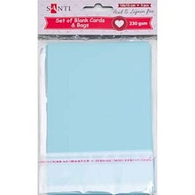 Набор голубых заготовок для открыток, 10см*15см, 230г/м2, 5шт. - 1 - smarttoys.com.ua