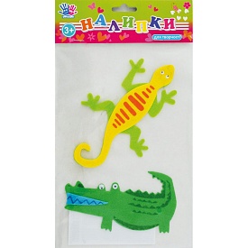 Наклейки для творчості "Ящірка і крокодил" войлок, в уп.2шт. - 1 - smarttoys.com.ua