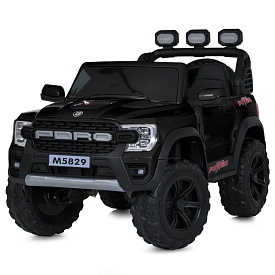 Джип M 5829EBLRS-2 радіок.2,4G,1*12V9AH,4*35W,MP3,SD,USB,BLUETOOTH,APP,EVA,шкіра,муз.,світло,чорний - 1 - smarttoys.com.ua