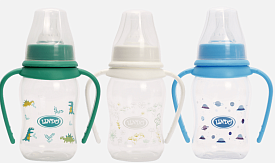 Li 146 Пляшечка вигнута з ручками, з силіконовою соскою 125 мл - 2 - smarttoys.com.ua