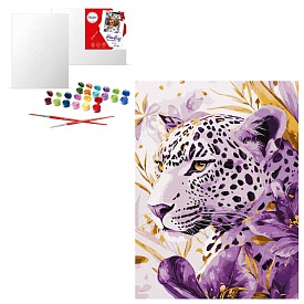 Набір для розпису по номерах "Лілова хижачка з фарбами металiк extra" 30х40см - 1 - smarttoys.com.ua