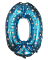 Фольгована цифра "0" блакитна, висота 65 см - 1 - smarttoys.com.ua