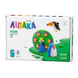 Набір пластиліну, що самостійно твердіє, ЛІПАКА – ПТАХИ: ПІНГВІН, ПАВИЧ, ТУКАН - 1 - smarttoys.com.ua