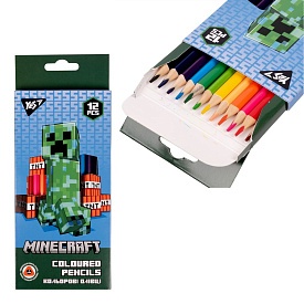 Олівці кольорові YES 12 кол. "Minecraft" - 1 - smarttoys.com.ua